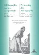 Bibliographie des arts du spectacle by Chevalier, Alain