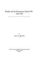 Cover of: Pindar and the Renaissance hymn-ode, 1450-1700