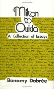 Cover of: Milton to Ouida by Bonamy Dobrée