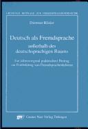 Deutsch als Fremdsprache ausserhalb des deutschsprachigen Raums by Dietmar Rösler