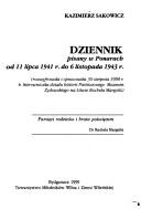 Dziennik pisany w Ponarach od 11 lipca 1941 r. do 6 listopada 1943 r by Kazimierz Sakowicz