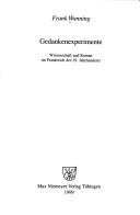 Cover of: Gedankenexperimente: Wissenschaft und Roman im Frankreich des 19. Jahrhunderts