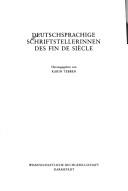 Cover of: Deutschsprachige Schriftstellerinnen des Fin de siècle