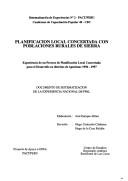 Cover of: Planificación local concertada con poblaciones rurales de Sierra by José Enrique Alfaro