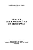 Cover of: Estudios de historia política contemporánea