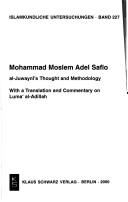 Cover of: Al-Juwayni's thought and methodology: with a translation and commentary on Luma' al-Adillah