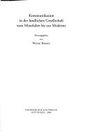 Cover of: Kommunikation in der ländlichen Gesellschaft vom Mittelalter bis zur Moderne