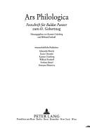 Cover of: Ars philologica: Festschrift für Baldur Panzer zum 65. Geburtstag