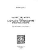 Cover of: Mars et les muses dans l'Apologie pour Hérodote d'Henri Estienne