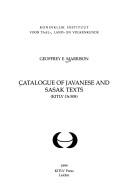 Catalogue of Javanese and Sasak texts (KITLV Or. 508) by Geoffrey Marrison