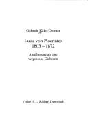 Cover of: Luise von Ploennies 1803-1872: Annäherung an eine vergessene Dichterin