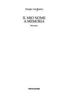 Cover of: Il mio nome a memoria by Giorgio Van Straten