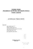 Cover of: Indeks haseł Polskiego słownika biograficznego: tomy I-XXXVII