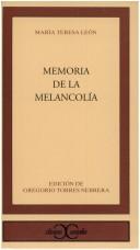 Cover of: Memoria de la melancolía