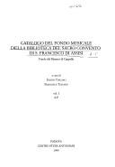 Cover of: Catalogo del fondo musicale della Biblioteca del Sacro convento di S. Francesco di Assisi: Fondo del Maestro di cappella