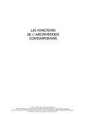 Cover of: Les fonctions de l'archivistique contemporaine
