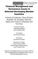 Cover of: Financial management and governance issues in selected developing member countries: a study of Cambodia, China (People's Republic of), Mongolia, Pakistan, Papua New Guinea, Uzbekistan, and Viet Nam