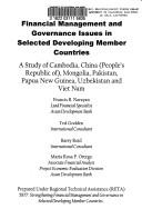 Cover of: Financial management and governance issues in selected developing member countries by Francis B. Narayan ... [et al.] ; prepared under Regional Technical Assistance (RETA).