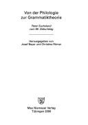 Cover of: Von der Philologie zur Grammatiktheorie: Peter Suchsland zum 65. Geburtstag