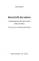 Cover of: Reinschrift des Lebens: Friederike Mayröckers "Reise durch die Nacht" : Edition und Analyse