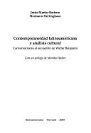 Cover of: Contemporaneidad latinoamericana y análisis cultural: conversaciones al encuentro de Walter Benjamin