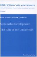Cover of: Sustainable development: the role of the universities