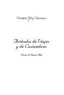 Cover of: Artículos de viajes y de costumbres