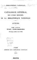 Catalogue général des livres imprimés de la Bibliothêque nationale by Bibliothèque nationale de France.