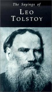 Cover of: Sayings of Leo Tolstoy