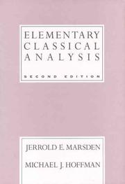 Cover of: Elementary classical analysis by Jerrold E. Marsden