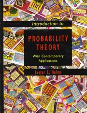Cover of: Introduction to probability theory: with contemporary applications
