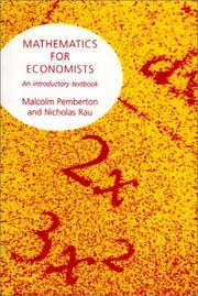 Mathematics for Economists by Malcolm Pemberton, Nicholas Rau