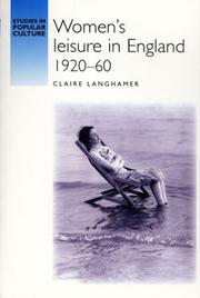 Cover of: Women's Leisure in England, 1920-1960 (Studies in Popular Culture)