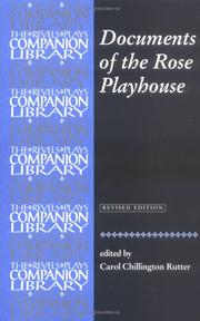 Cover of: Documents of the Rose Playhouse (Revels Plays Companions Library)