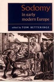 Sodomy in Early Modern Europe by Tom Betteridge