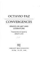 Cover of: Convergences: essays on art and literature