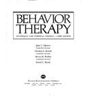 Cover of: Behavior Therapy by John C. Masters, Thomas G. Burish, Steven D. Hollon, David C. Rimm