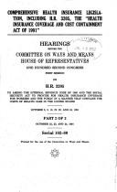 Cover of: Comprehensive health insurance legislation, including H.R. 3205, the "Health Insurance Coverage and Cost Containment Act of 1991" by United States