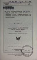 Military implications of the START I treaty and the June 17, 1992 U.S./Russian joint understanding on further reductions in strategic offensive arms by United States. Congress. Senate. Committee on Armed Services.