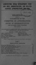 Cover of: Agriculture, Rural Development, Food and Drug Administration, and related agencies appropriations for 1994 by United States, United States