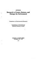 Cover of: Environmental research and development by United States. Congress. House. Committee on Science, Space, and Technology. Subcommittee on Technology, Environment, and Aviation.