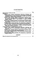 EPA's pesticide program and food safety reform by United States. Congress. House. Committee on Government Operations. Environment, Energy, and Natural Resources Subcommittee.