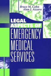 Cover of: Legal aspects of emergency medical services by Bruce M. Cohn