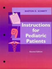 Cover of: Instructions for pediatric patients