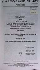 Cover of: Nomination by United States. Congress. Senate. Committee on Labor and Human Resources.