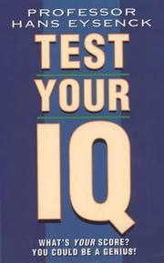 Cover of: Test your IQ by Hans Jurgen Eysenck