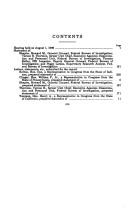 Cover of: Security of FBI background files, August 1, 1996: hearing before the Committee on Government Reform and Oversight, House of Representatives, One Hundred Fourth Congress, second session, August 1, 1996.