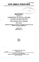 Cover of: Native American veterans issues by United States. Congress. Senate. Committee on Indian Affairs (1993- )
