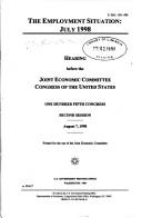 The employment situation by United States. Congress. Joint Economic Committee