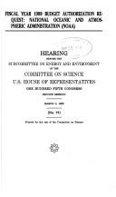 Cover of: Fiscal year 1999 budget authorization request by United States. Congress. House. Committee on Science. Subcommittee on Energy and Environment.